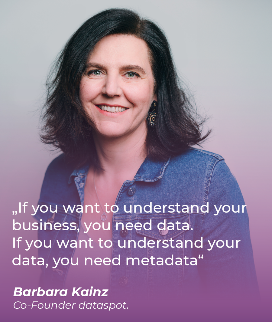Quote Barbara Kainz, Co-founder dataspot.: If you want to understand your business, you need data. If you want to understand your data, you need metadata